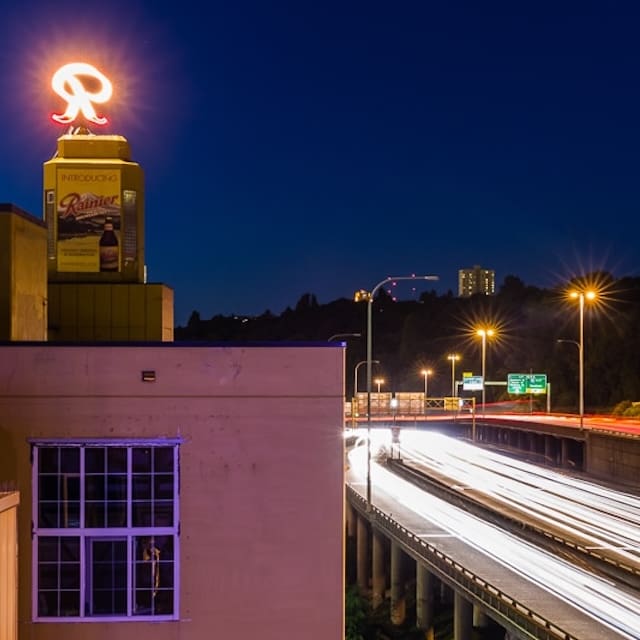 cascade building from the highway